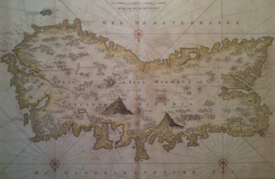Mapa antic de l’illa de Menorca